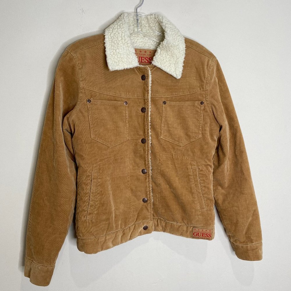 Guess Vintage Corduroy Sherpa Lining Jacket Gem